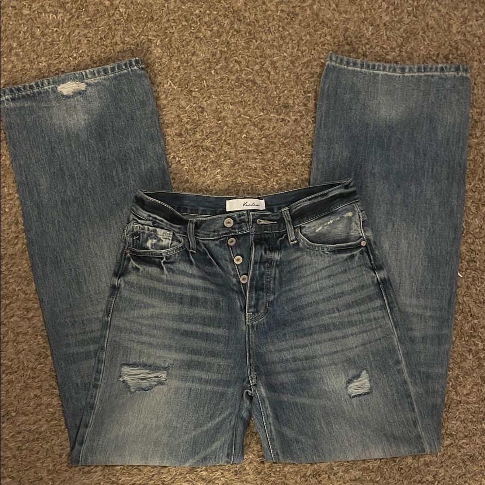 KanCan Blue Distressed Boyfriend Jeans